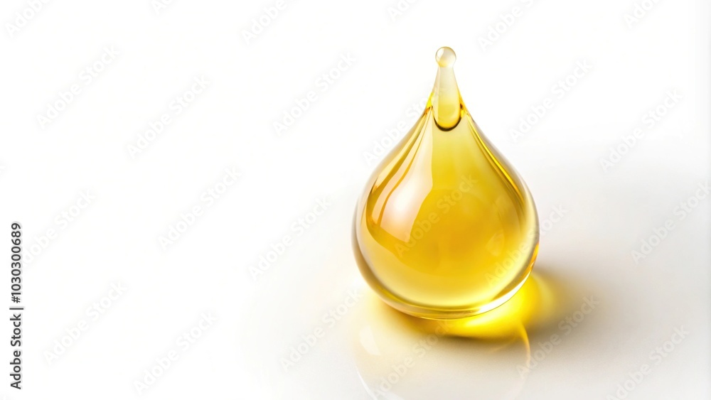 Yellow blob of cosmetic serum on white background Yellow blob of cosmetic serum on white background