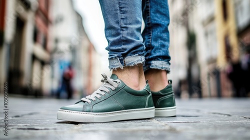 Stylish Casual Footwear on Urban Street