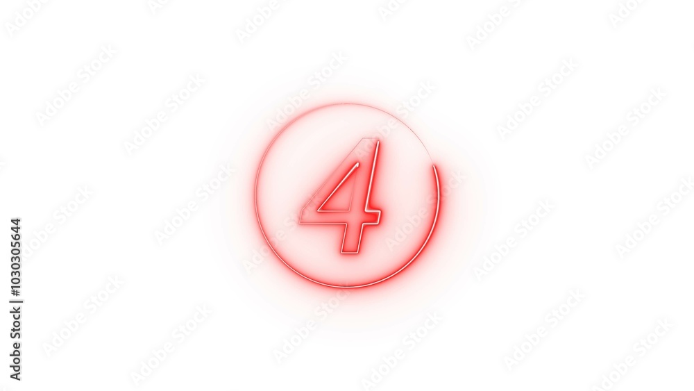 Neon countdown timer number illustration. Neon countdown timer number illustration.