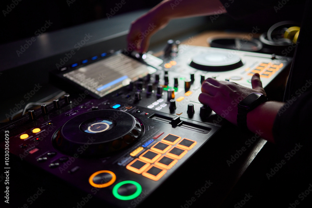 Obraz premium Audio Mixing Console in a Recording Studio with advanced sound production capabilities