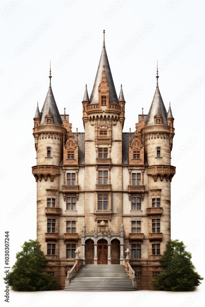 Architecture photo of german castle building tower spire. Architecture photo of german castle building tower spire.