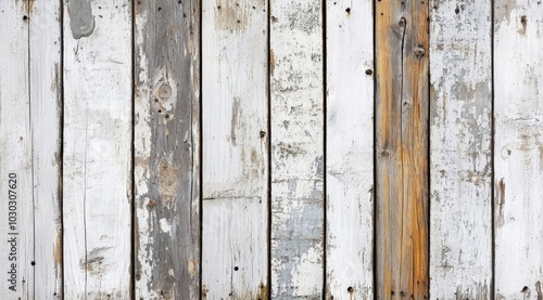 White distressed wood texture with weathered wooden planks for rustic backgrounds 