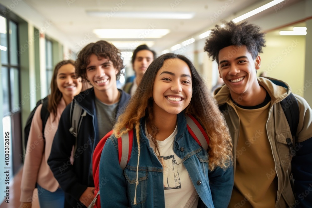 School students smiling adult togetherness intelligence. School students smiling adult togetherness intelligence.