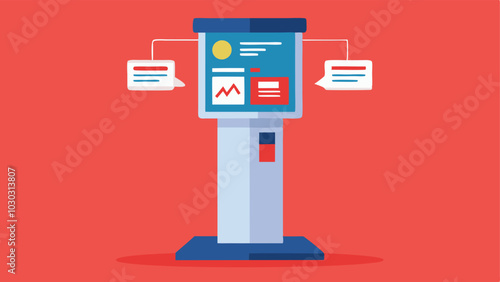 Visual Aids A depiction of an information kiosk designed with both visual aids like large print and audio output for easier navigation by all users.