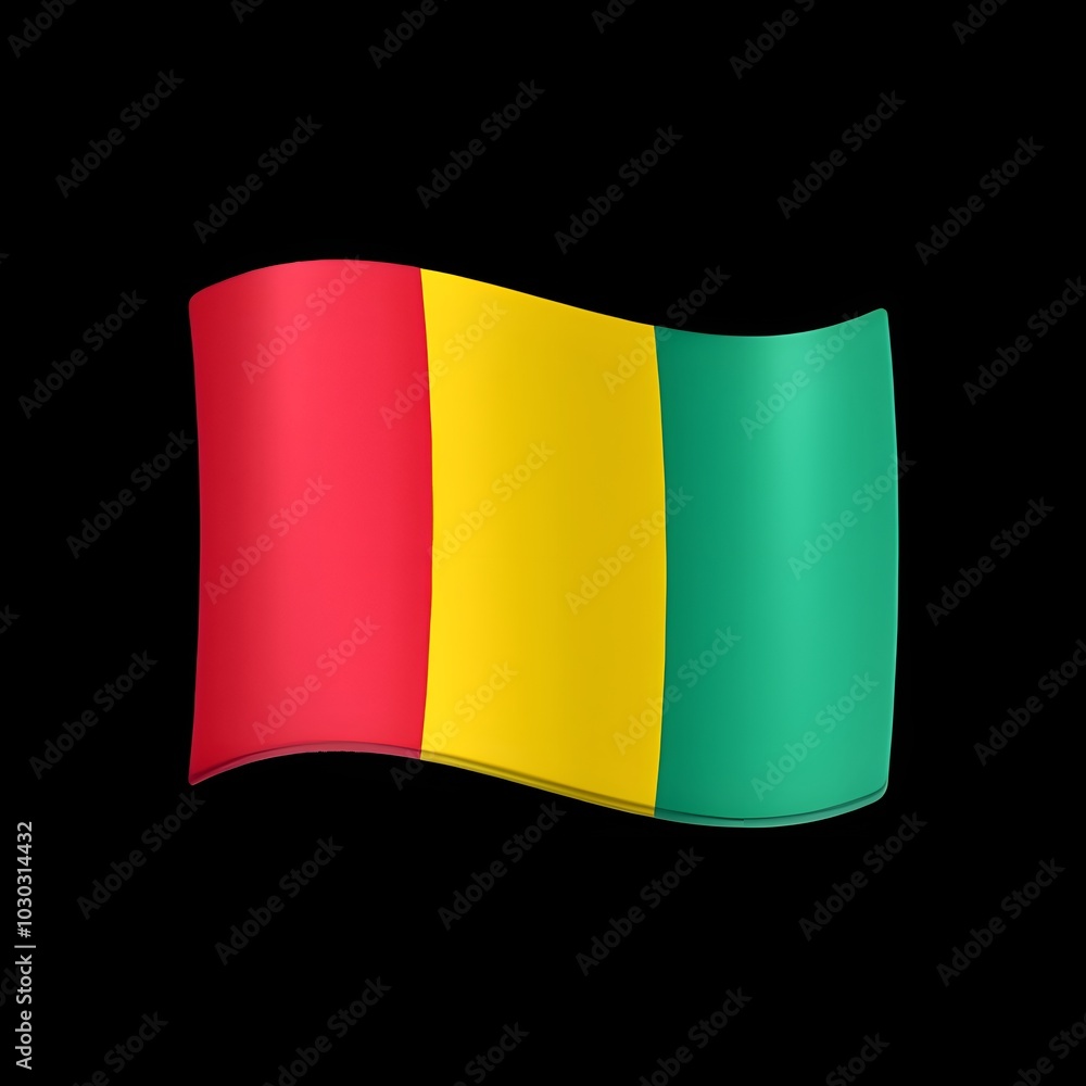 Fototapeta premium Waving Guinean Flag