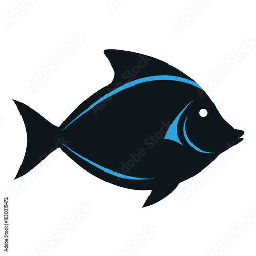 Solid color Surgeonfish animal vector design