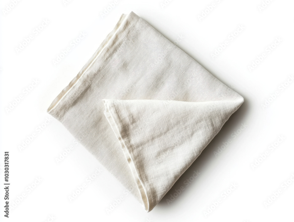 Elegant linen fabric neatly folded showcasing its texture and natural