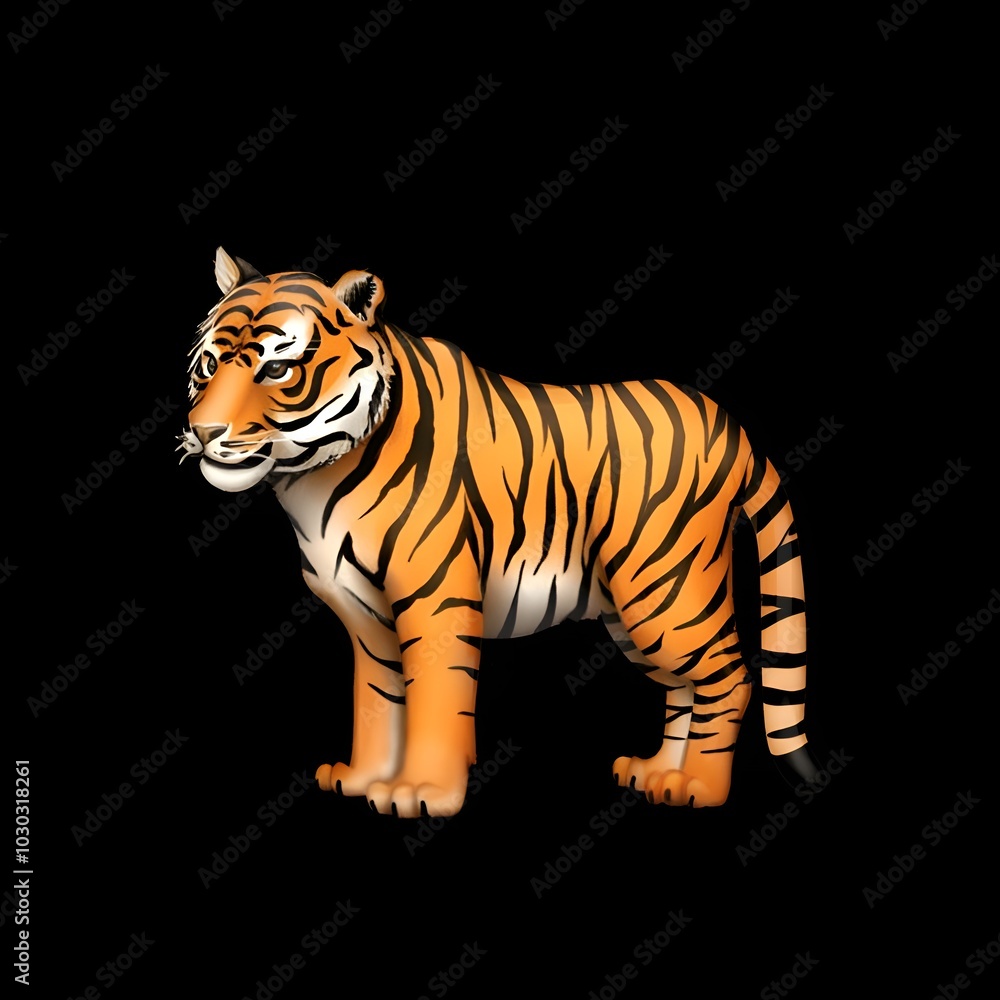 Obraz premium 3D Tiger Emoji Art