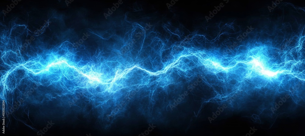 Fototapeta premium Blue Electric Background, Plasma, Lightning, Energy, Thunder, Power, Wallpaper, Artistic, Bright,