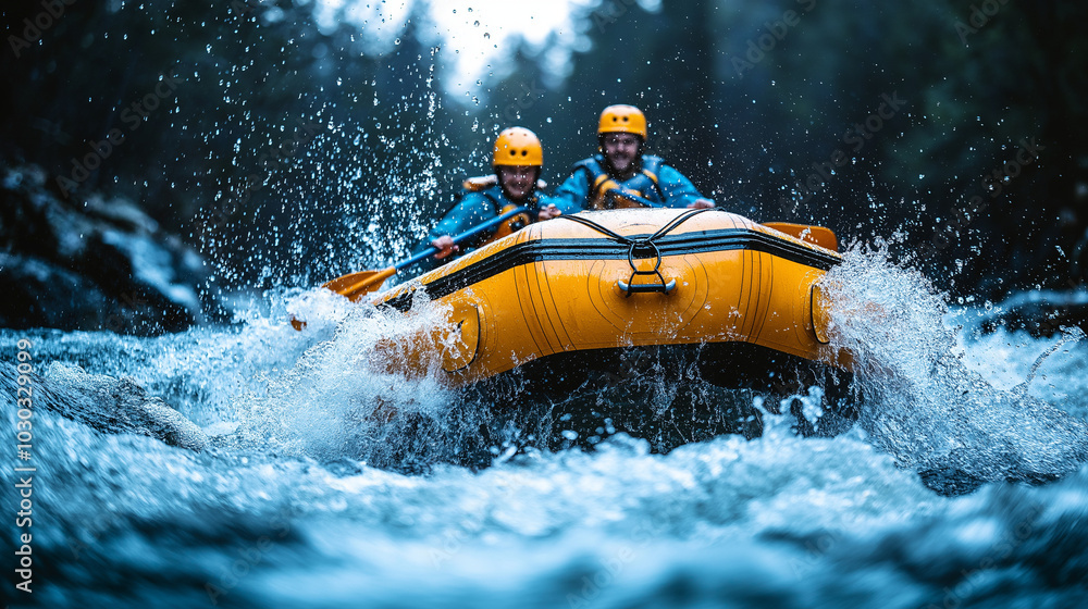 Exciting white water rafting adventure, rapids Exciting white water rafting adventure, rapids