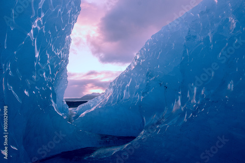 view inside a glacier photo