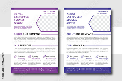 Creative and clean corporate flier template. Vector illustration.Modern presentation card with a4 size. photo