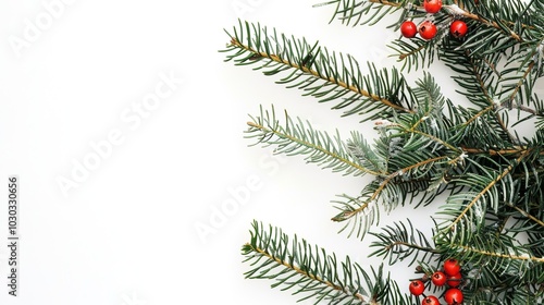 christmas background with christmas branches and decorations