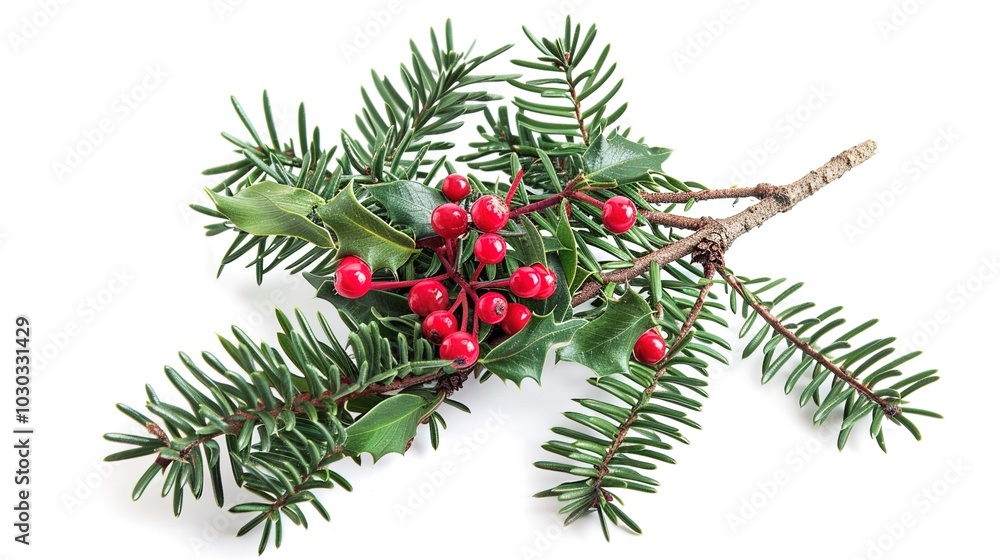 christmas background with christmas branches and decorations