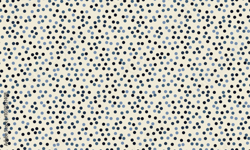 Seamless spotted pattern with colorful round shapes, ideal for abstract backgrounds, wallpaper, or textile prints with a geometric touch.