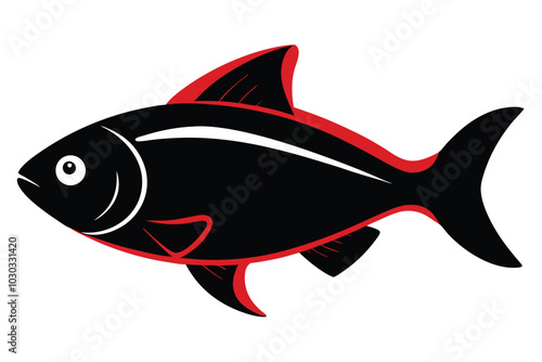 Solid color Taimen Fish animal vector design