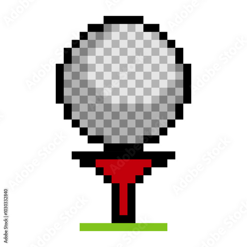 Golf ball in pixel art style