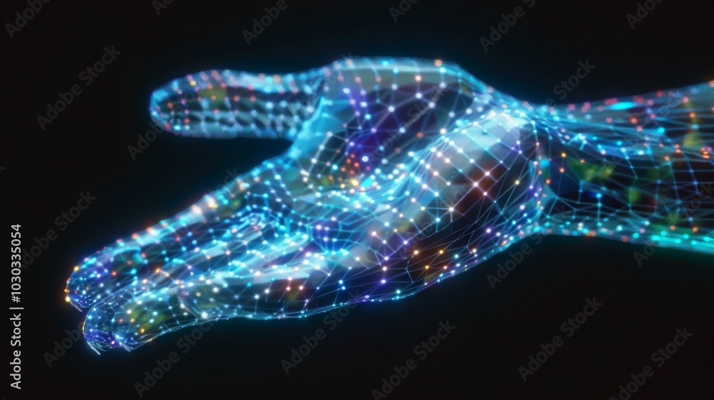 virtual digital hand of Artificial Intelligence (AI) virtual digital hand of Artificial Intelligence (AI)