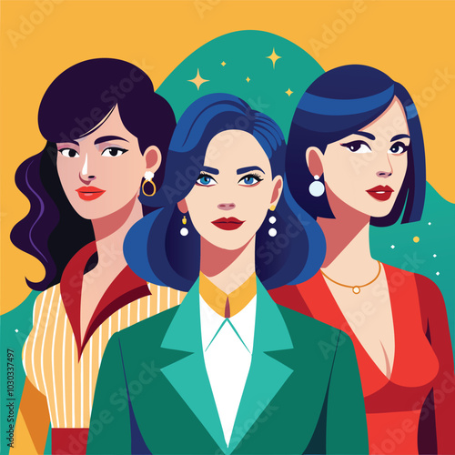 stylish modern women vector illustration graphic design