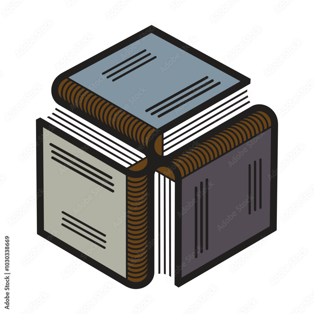 Educational doodle book icon concept of education and knowledge Educational doodle book icon concept of education and knowledge
