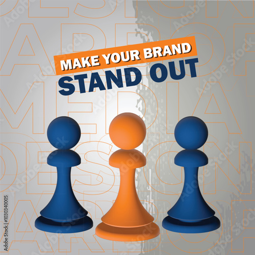  poster featuring chess and the phrase Make Your Brand Stand Out
