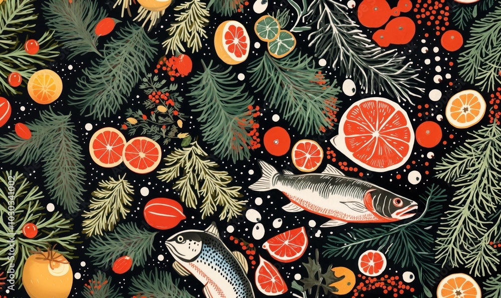 Naklejka premium Food close up christmas fruit plant tree.