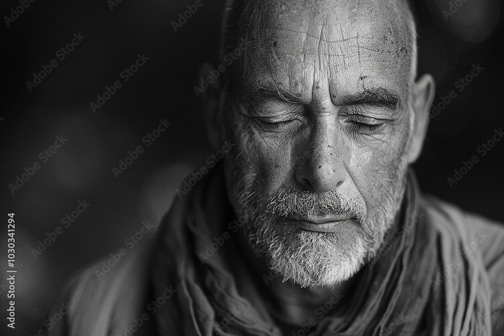 Buddhism concept Generative AI picture with people doing yoga in nature feel connection with buddha