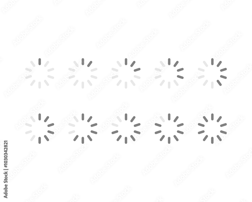 Collection Loading bar status icon. Vector illustration. Set of vector loaded icons. Download progress. Donload or Upload. Collection Loading bar status icon. Vector illustration. Set of vector loaded icons. Download progress. Donload or Upload.