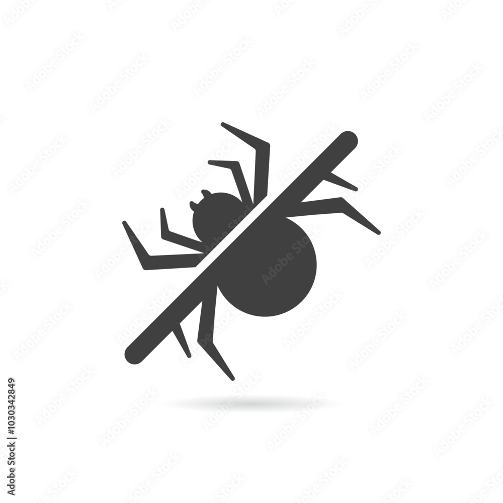 Vector Isolated No Spider Icon Vector Isolated No Spider Icon