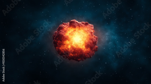 Explosive cosmic event, dark background