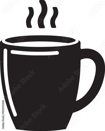 Coffee cups icons silhouette vector  