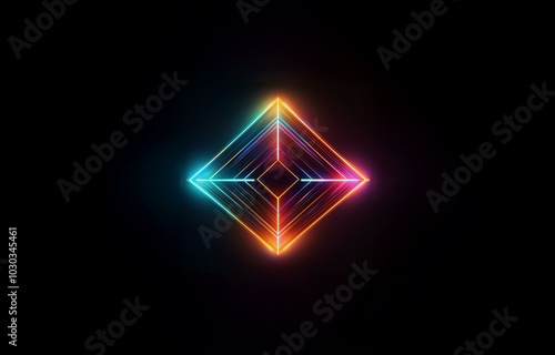 Wallpaper Mural A glowing, multi-colored diamond shape against a black background. Torontodigital.ca