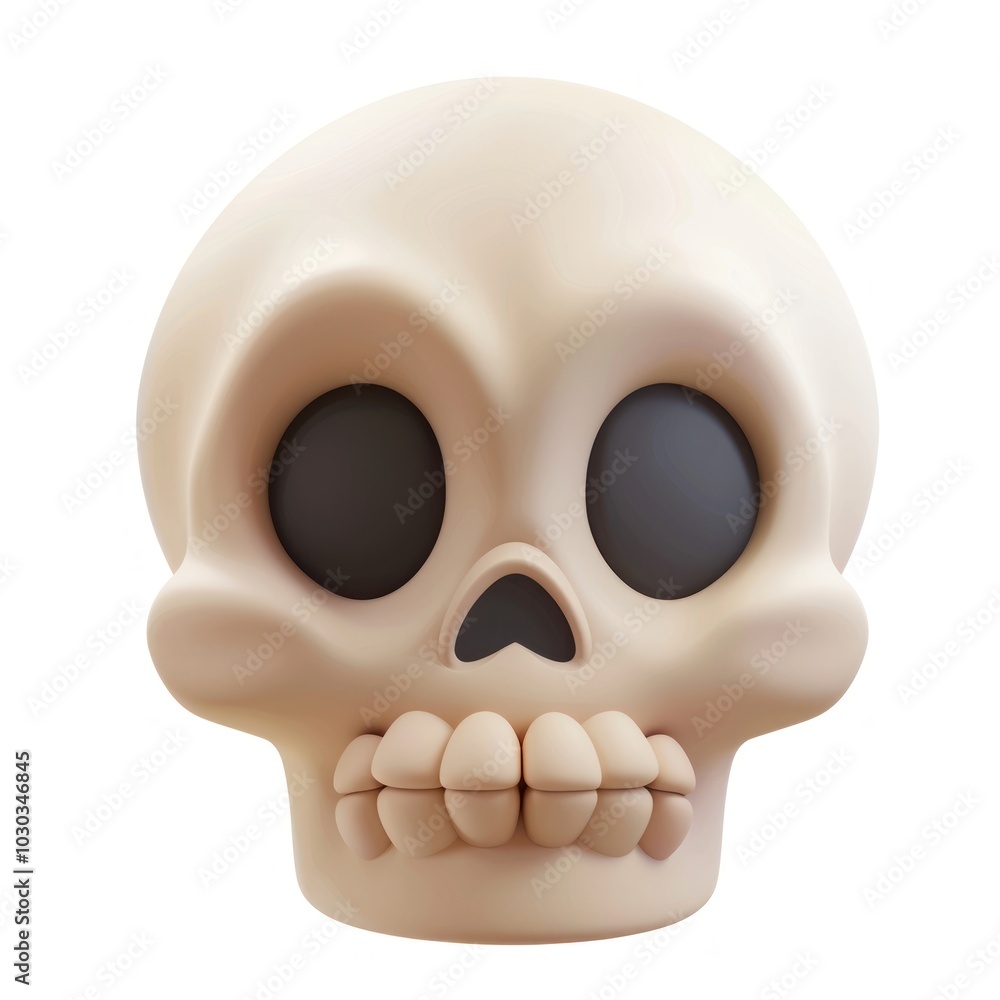 Obraz premium Cute cartoon skull illustration