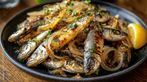 Beautifully Plated Sarde in Saor Dish