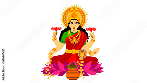 beautifull illustration of lord Lakshmi 