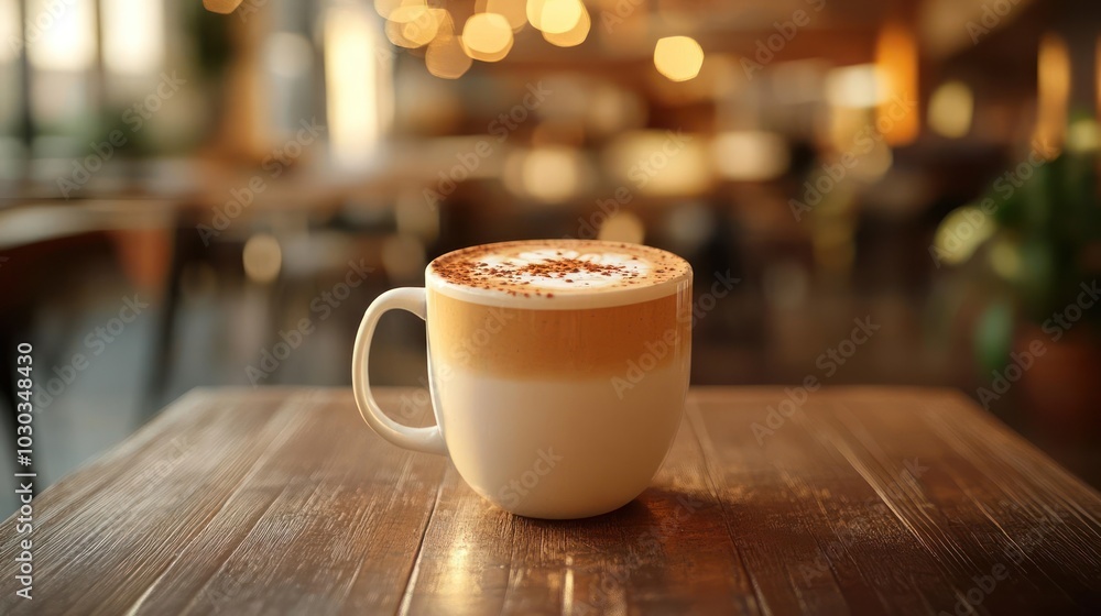 a cappuccino is sitting on a wooden table a cappuccino is sitting on a wooden table