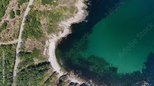 It's a beautiful day on the black sea during the summer season 