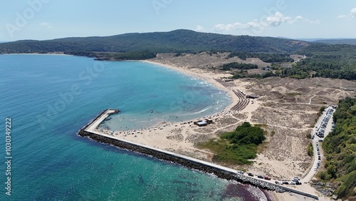 It's a beautiful day on the black sea during the summer season 