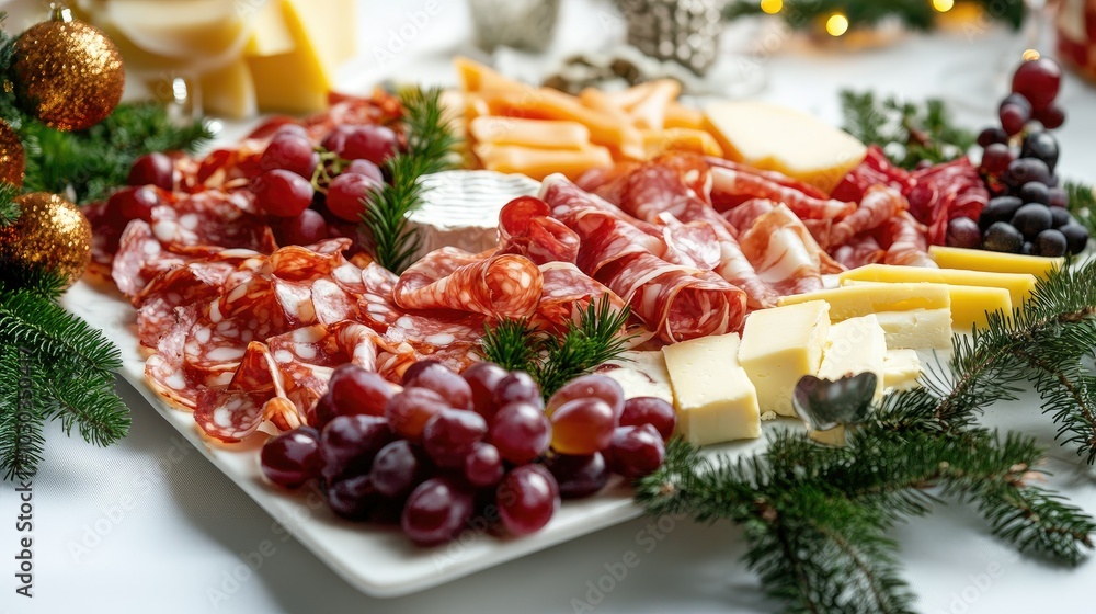 Elegant Charcuterie Board with Gourmet Items Elegant Charcuterie Board with Gourmet Items