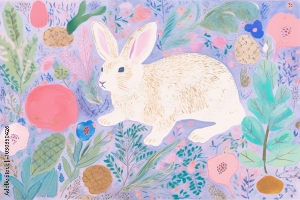 Obraz premium Rabbit art painting animal.
