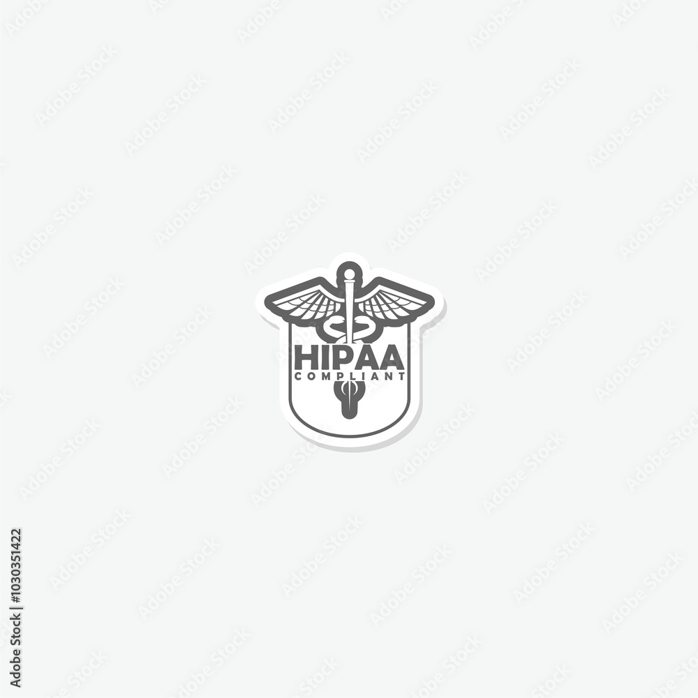 HIPAA Compliance Icon sticker isolated on gray background HIPAA Compliance Icon sticker isolated on gray background