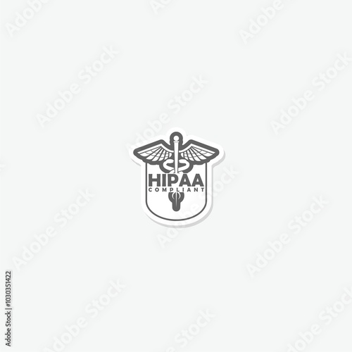 HIPAA Compliance Icon sticker isolated on gray background