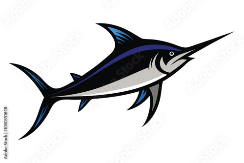 Solid color Swordfish animal vector design