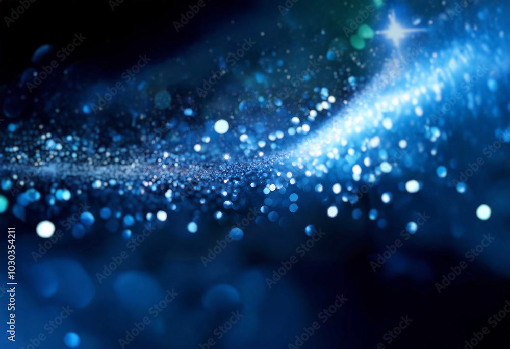 Abstract blue background with bokeh lights and a bright spot. Abstract blue background with bokeh lights and a bright spot.