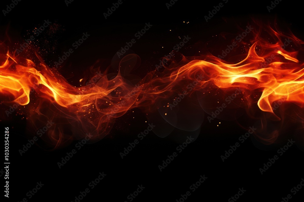 Isolated fire effect, black background, Isolated fire effect, black background,
