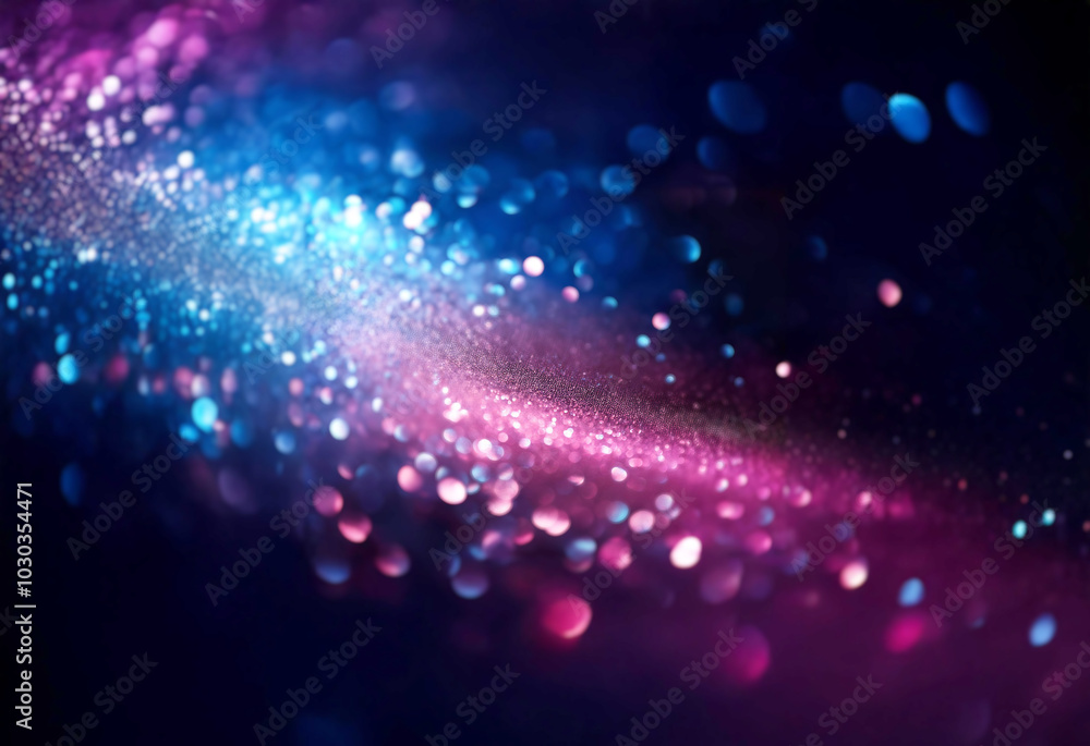 A wave of shimmering light with pink and blue hues against a dark background. A wave of shimmering light with pink and blue hues against a dark background.