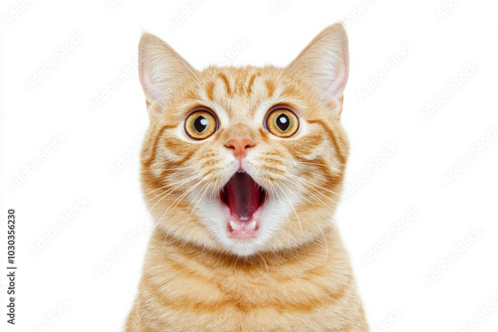 Surprised Ginger Cat with Wide Open Mouth Surprised Ginger Cat with Wide Open Mouth