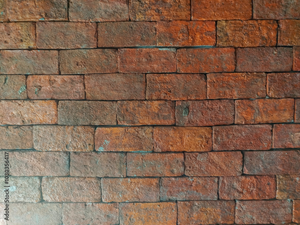 Old orange brick wall, rough surface Old orange brick wall, rough surface