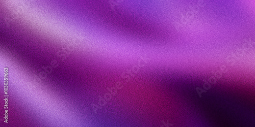 Grainy noise texture background, purple abstract vibrant glowing color gradient shape on black backdrop