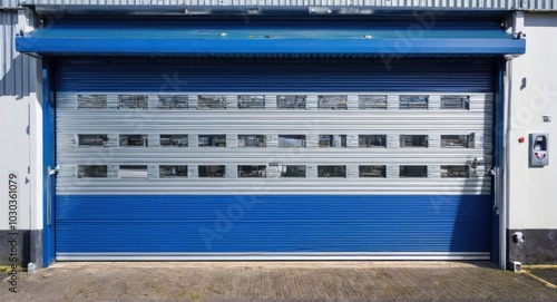 Roller door set against the backdrop of an expansive storage area.